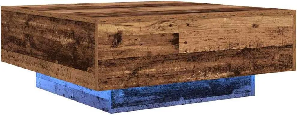 Tavolino Salotto SYFAX 80x80cm Legno Vecchio / Blu - Arredo Casa