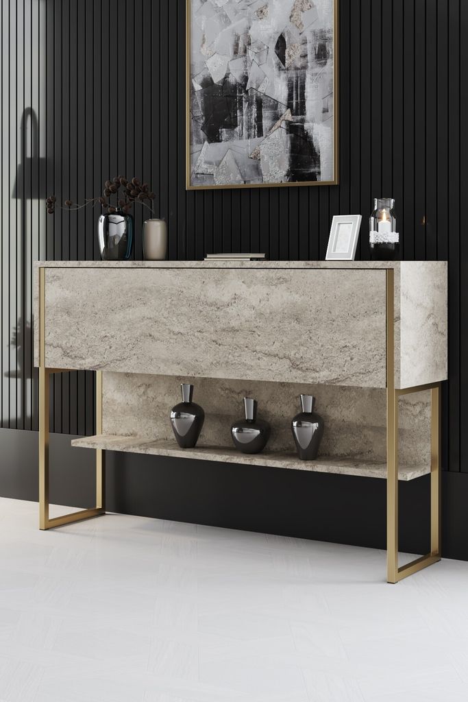 Skye Decor, Luxe - Travertine, Gold, Kommoden, Travertin, Produktbild 