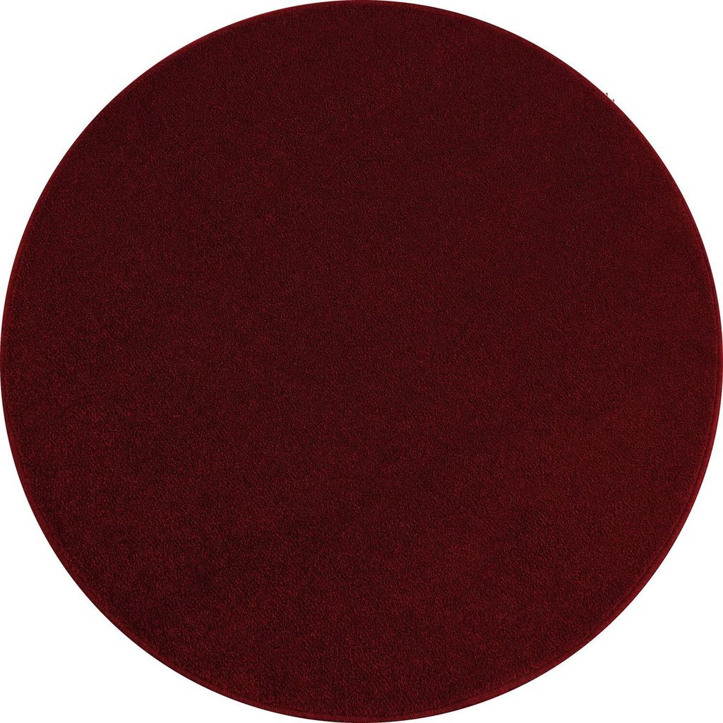 Kurzflor Teppich Alberto rund, Farbe: Rot, Größe:200 cm rund