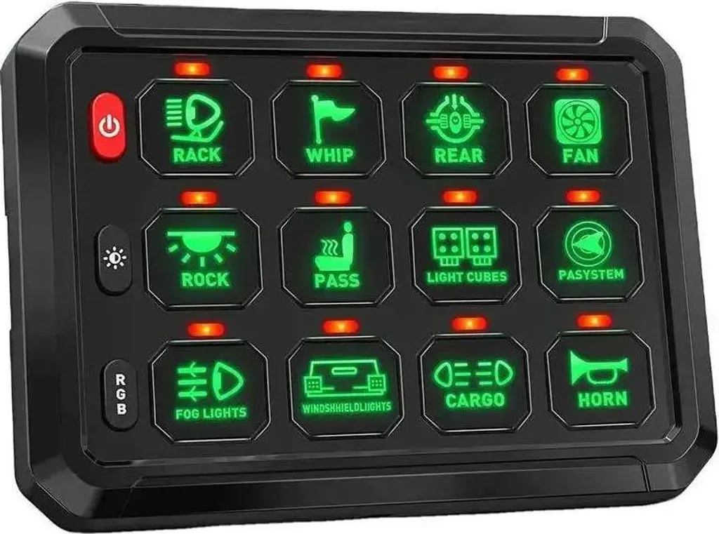 Panneau de éclairage RGB vert avec contrôle 12 vitesses réglables