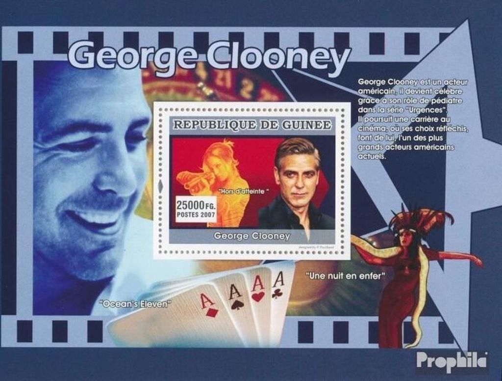 Briefmarken Guinea 2007 Mi Block 1323 (kompl. Ausgabe) postfrisch George Clooney