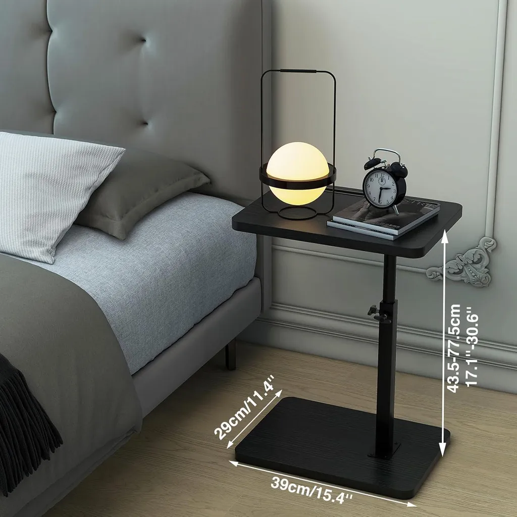 Table d'appoint gain de place rotative en C pour petits salons étroits - 2