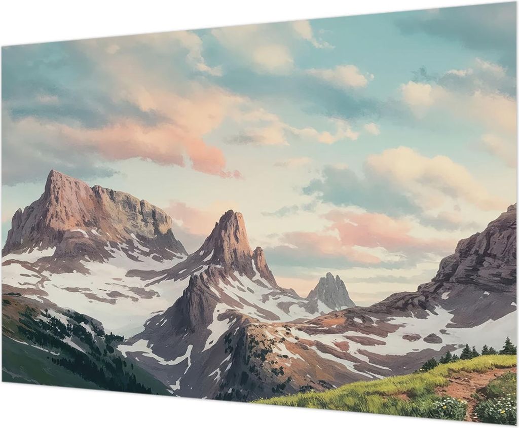 Wandtapete - Dekorative Tapete für Wohnzimmer - Tapetenfolie für Wanddekoration - 208x146 cm - Bergpanorama