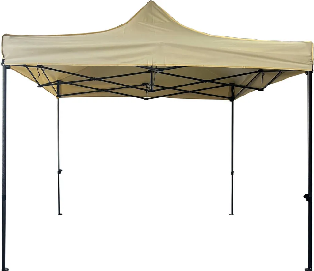 Pavillon Rebecca Aneto 3x3m en métal et polyester beige et noir