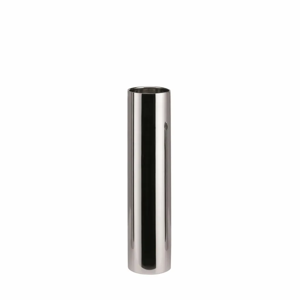 Bougeoir argenté design Eviva 35 cm en acier inox haute finition