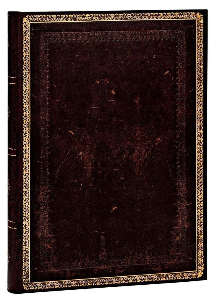 Paperblanks | Black Moroccan | Old Leather Collection | Hardcover | Midi | Lined | Elastic Band Closure | 144 Pg | 120 GSM
