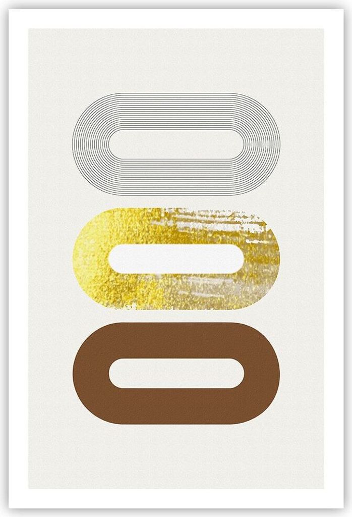 Poster - Poster ohne Rahmen - Oval Laufband Abstraktion - 61x91,5 cm - Wand Bild - Wanddeko - Wandbilder - Kunstposter - Wandposter - Bilder - Kuns...