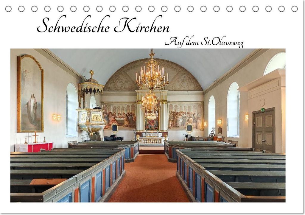 Schwedische Kirchen auf dem St.Olavsweg (Tischkalender 2026 DIN A5 quer), CALVENDO Monatskalender