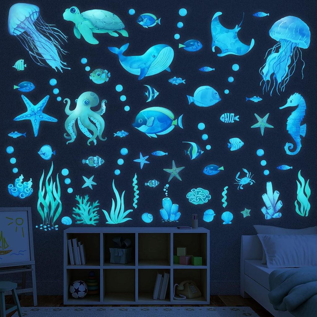 Étoiles lumineuses Animaux marins Chambre d'enfant Stickers Image du produit 