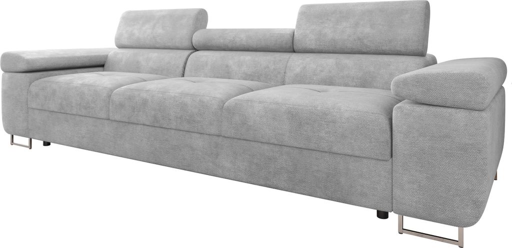 MIRJAN24 Sofa Torezio 3, Couch mit Einstellbare Kopfstützen, 3-Sitzer, Wohnzimmer, 263x102x70-90 cm (Farbe: Lumo 65)