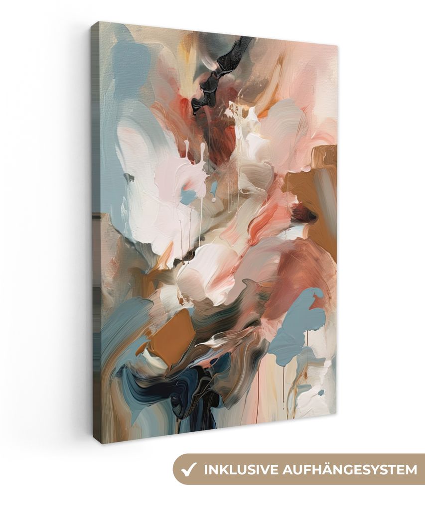 MuchoWow - Leinwandbilder - Farbe - Farben - Abstrakt - Kunst, Wandbild, Wanddeko Bilder Wohnzimmer, 60x90 cm