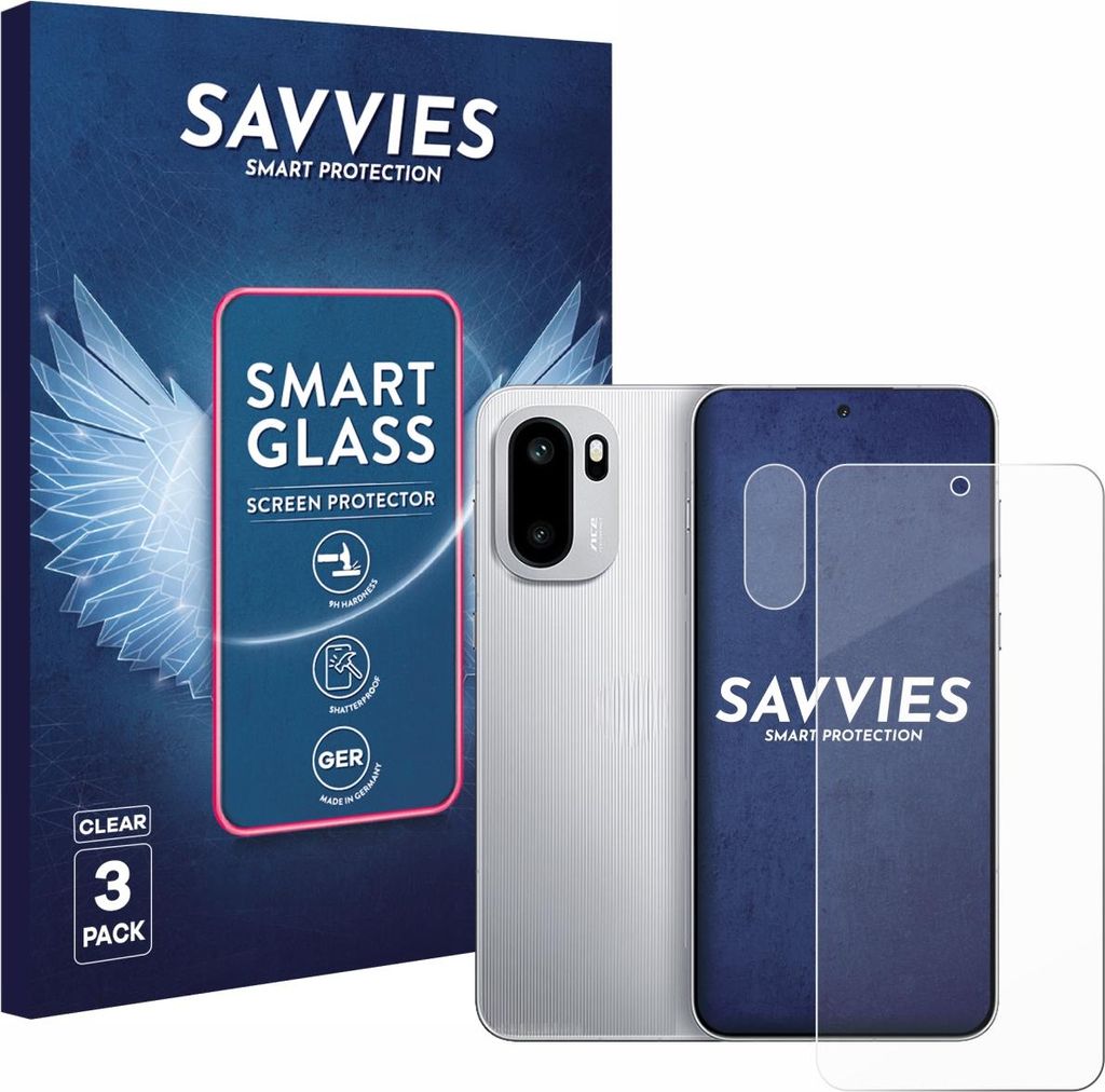 3x Savvies Schutzglas Folie für OnePlus Ace 6 (Display+Kamera) 9H Panzer Schutzfolie Glas Displayschutz klar transparent