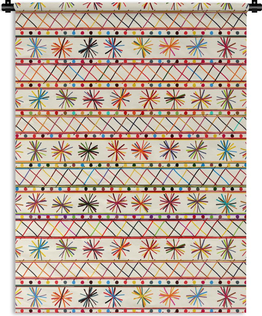 MuchoWow Wandteppich Wandbehang Regenbogen - Südamerika - Muster 90x120 cm Tapisserie Dekoration Wandtuch - Wanddeko