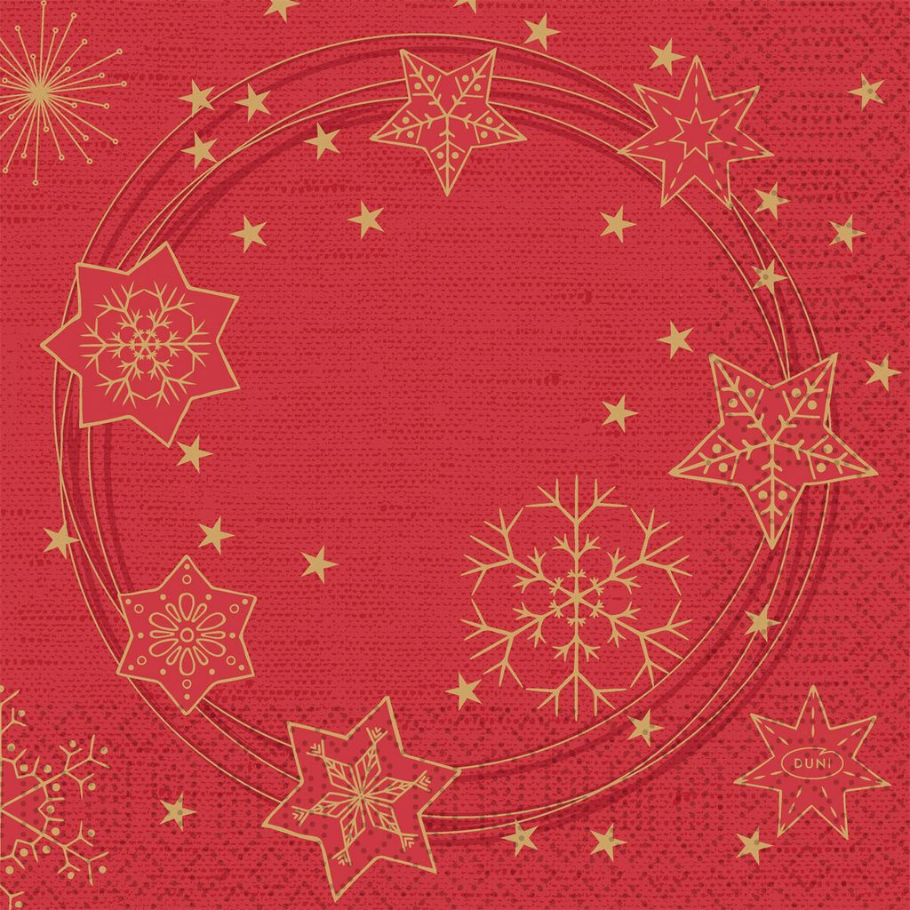 Duni Tissue Servietten 3 lagig Star Shine Red 33 x 33cm 250 Stück