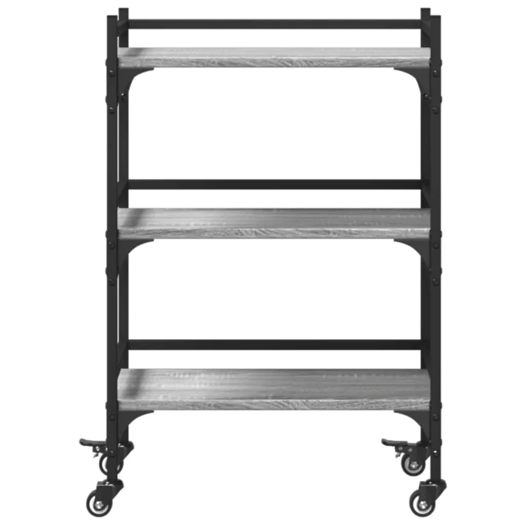 Carrello Portavivande Grigio Sonoma 50x35x75,5 cm | Organizer Casa - 7