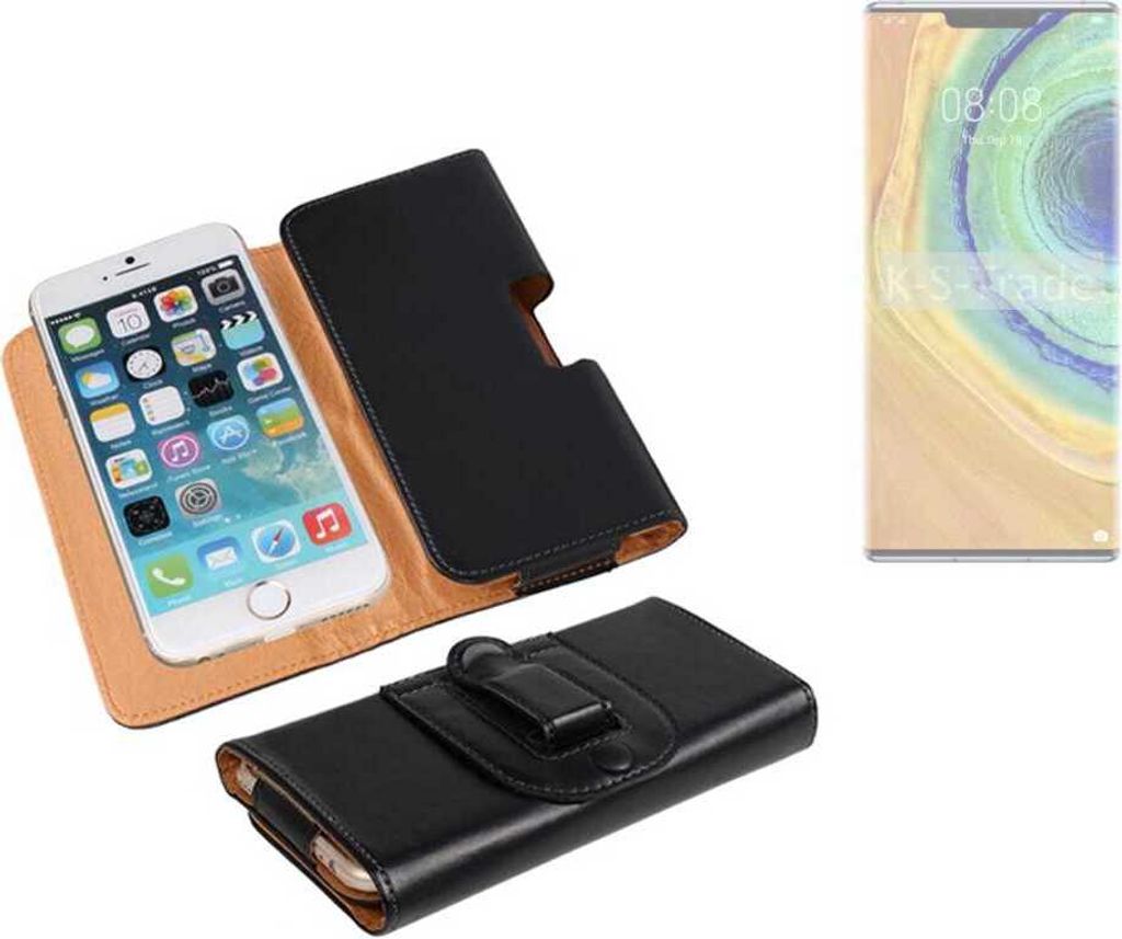K-S-Trade Schützhülle Handyhülle kompatibel mit Huawei Mate 30 Pro Holster Gürtel Tasche Schutzhülle Handy-Tasche Smartphone Case Seitentasche