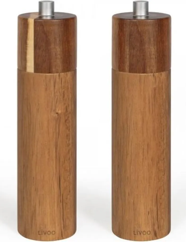 Set 2 Macinasale e Pepe Livoo MEN425 | Macinapepe Manuale in Acacia
