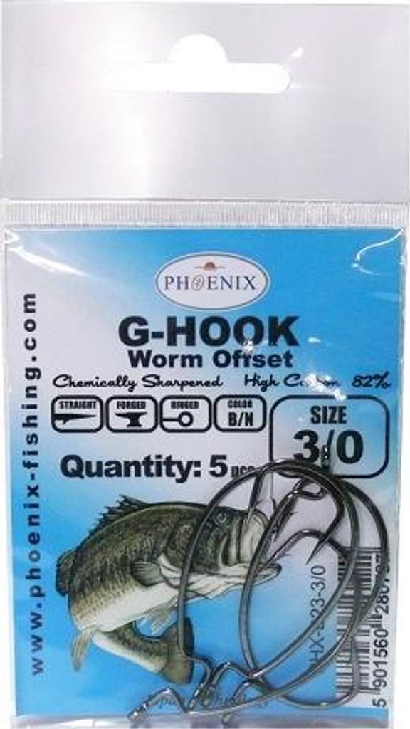 OFFSET G-HAKEN - #3/0 - CHEMISCH GESCHÄRFT - PHX-B23-3/0 - 5 Stk.