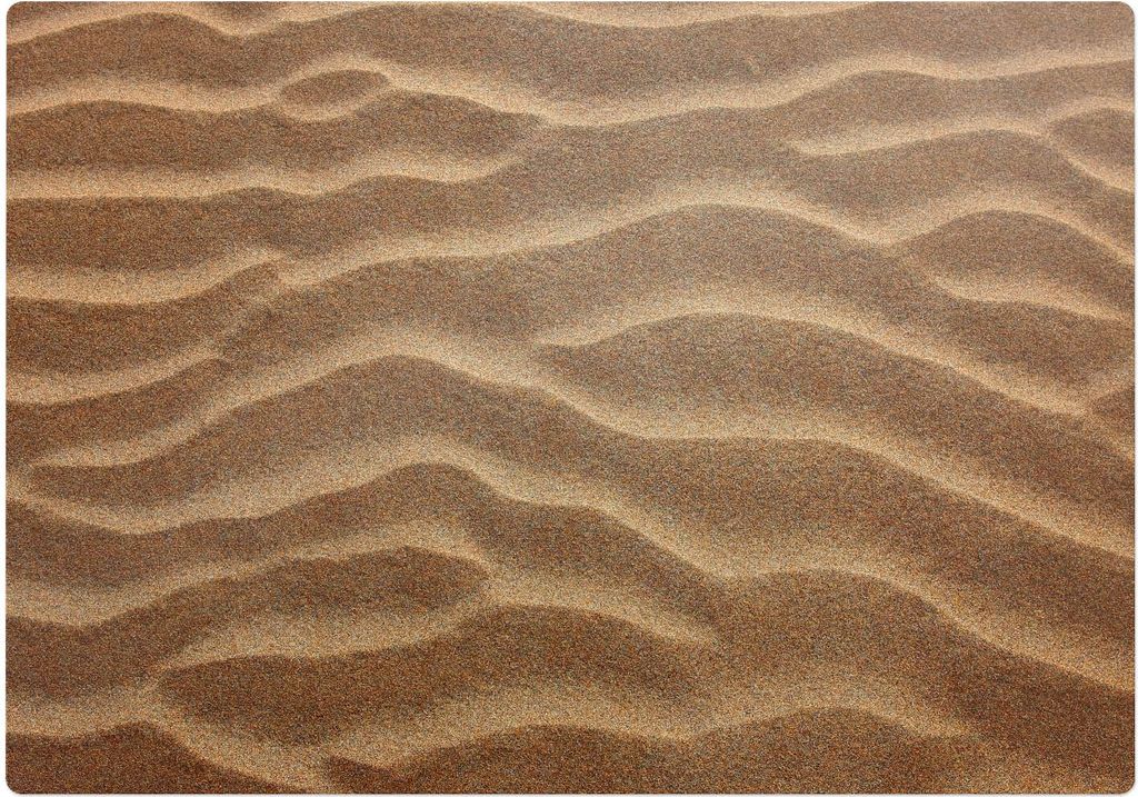 Wellenförmige Sandmuster – Bodenschutzmatte – Stuhlunterlage 100x70 cm – Rutschfest – Hartbodenmatte