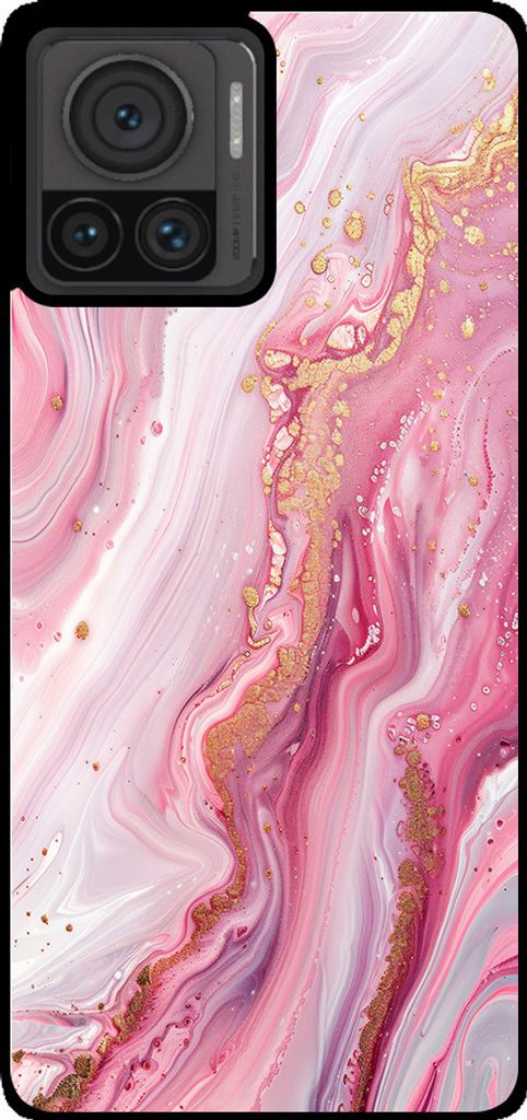 Smartphonica Handytasche passend für Motorola Edge 30 Ultra / Moto X30 Pro 5G mit Marmordruck - TPU Rückabdeckung Fall Marmor Design - Pink