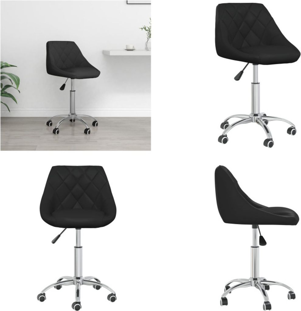vidaXL Bürostuhl Drehbar Schwarz Kunstleder - Bürostuhl - Bürostühle - Stuhl - Stühle