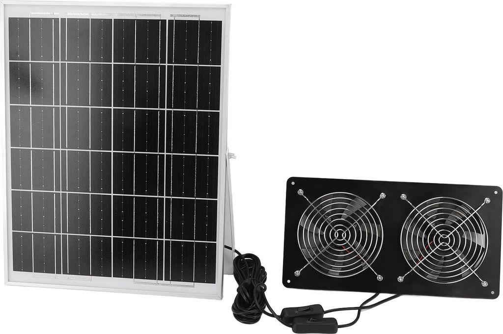 Solar-Doppel-Ventilator-Kit 30W IP65 Wasserdichtigkeit gehärtetes Glas Laminat 17mm Aluminiumlegierung Rahmen Belüftung Solar-Ventilator für Out...