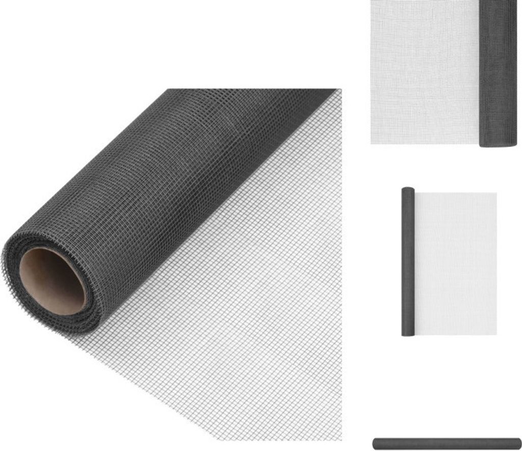 vidaXL Fliegengitter Fiberglas 60x1000 cm Schwarz -  Produktbild 