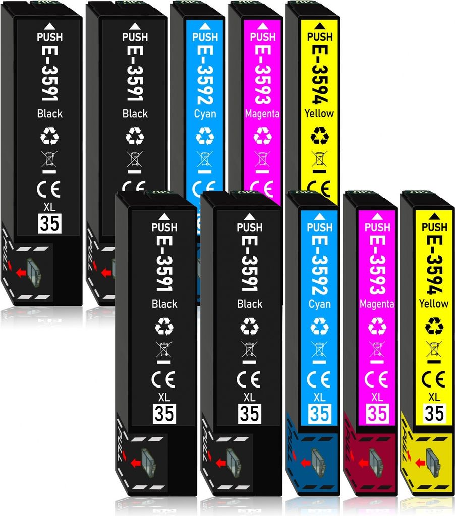 10er Pack Druckerpatronen 35 35XL kompatibel mit Epson WF-4730