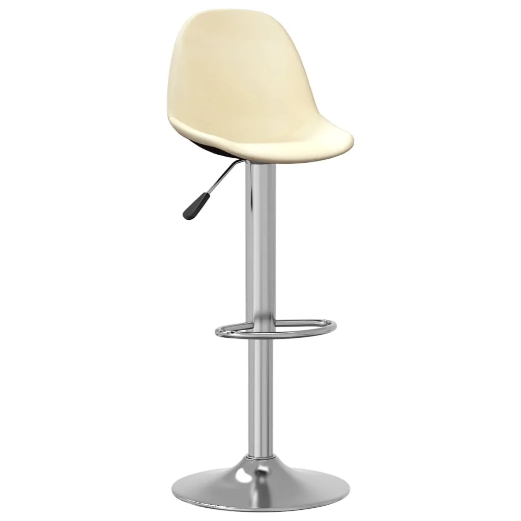 vidaXL Coppia Sgabelli Bar Design Moderno Tessuto Crema Altezza Regolabile