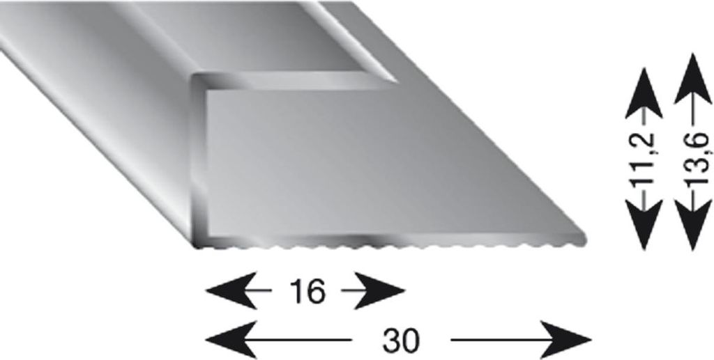 Kügele Gleitabschlussprofil U-Profil Übergangsleiste 11/1000mm Alu silber eloxiert