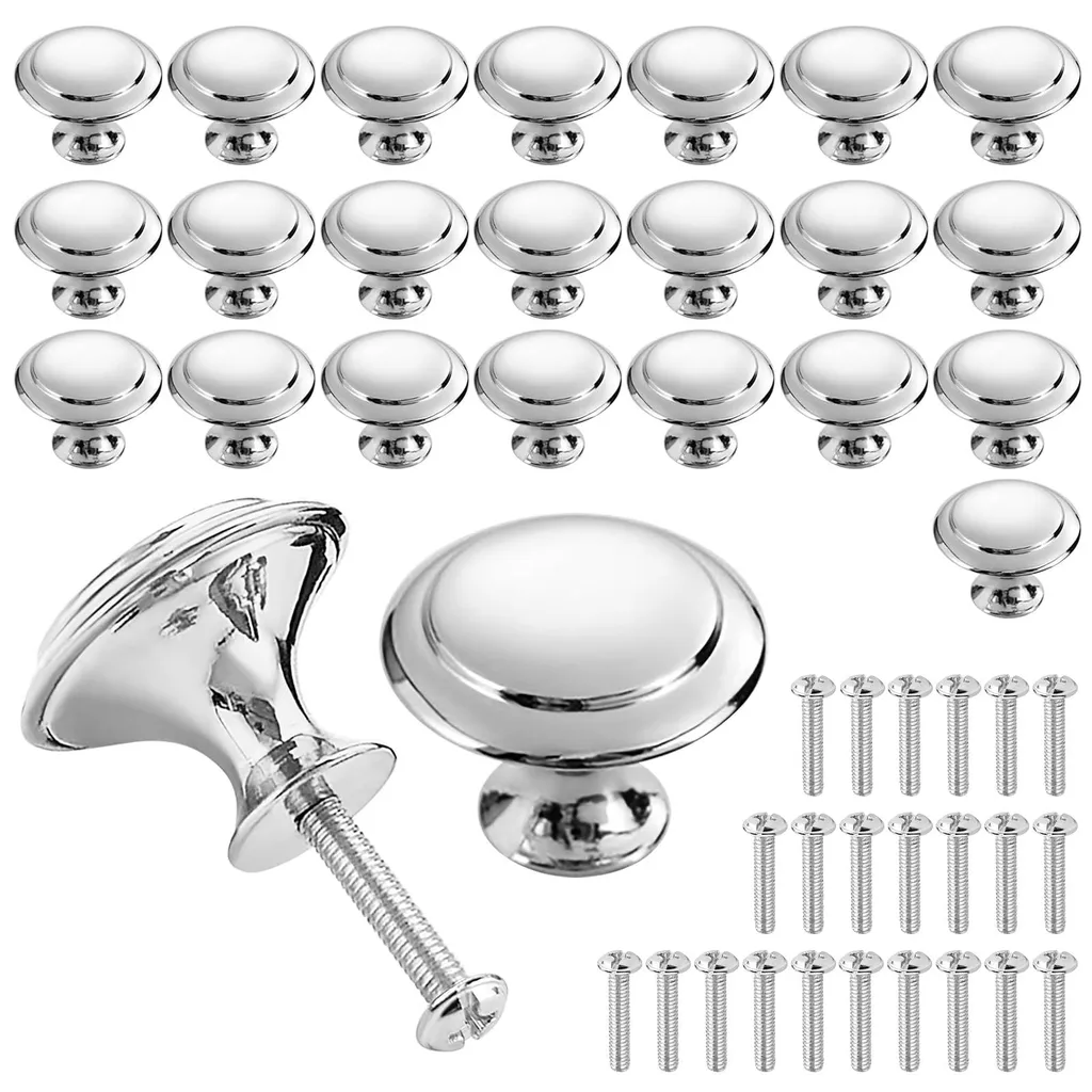 Boutons de Porte pour Buffet et Placard en Inox - Lot de 24 Pièces 30mm