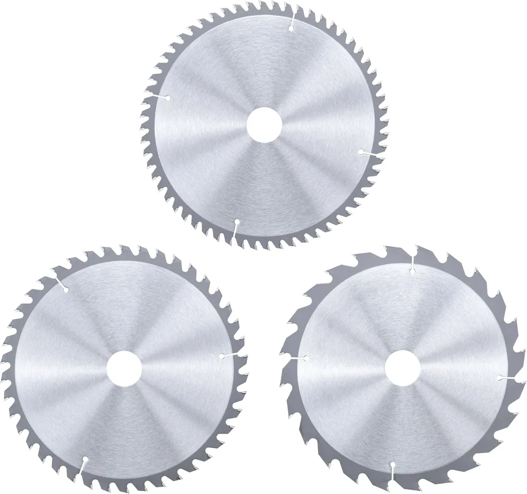 Lot de 3 lames de scie 210 mm avec dents carbure épaisseur de 2,5 mm
