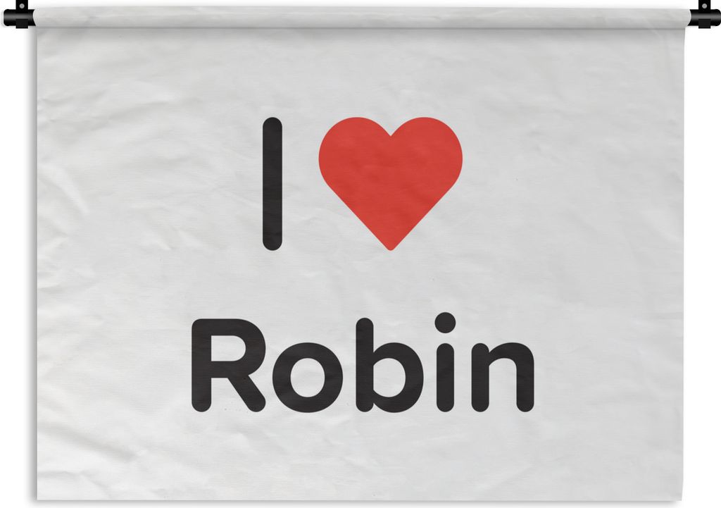 MuchoWow Wandteppich Wandbehang Ich liebe - Robin - Girl 90x67.5 cm Tapisserie Dekoration Wandtuch - Fototeppich - Wand-Skulpturen