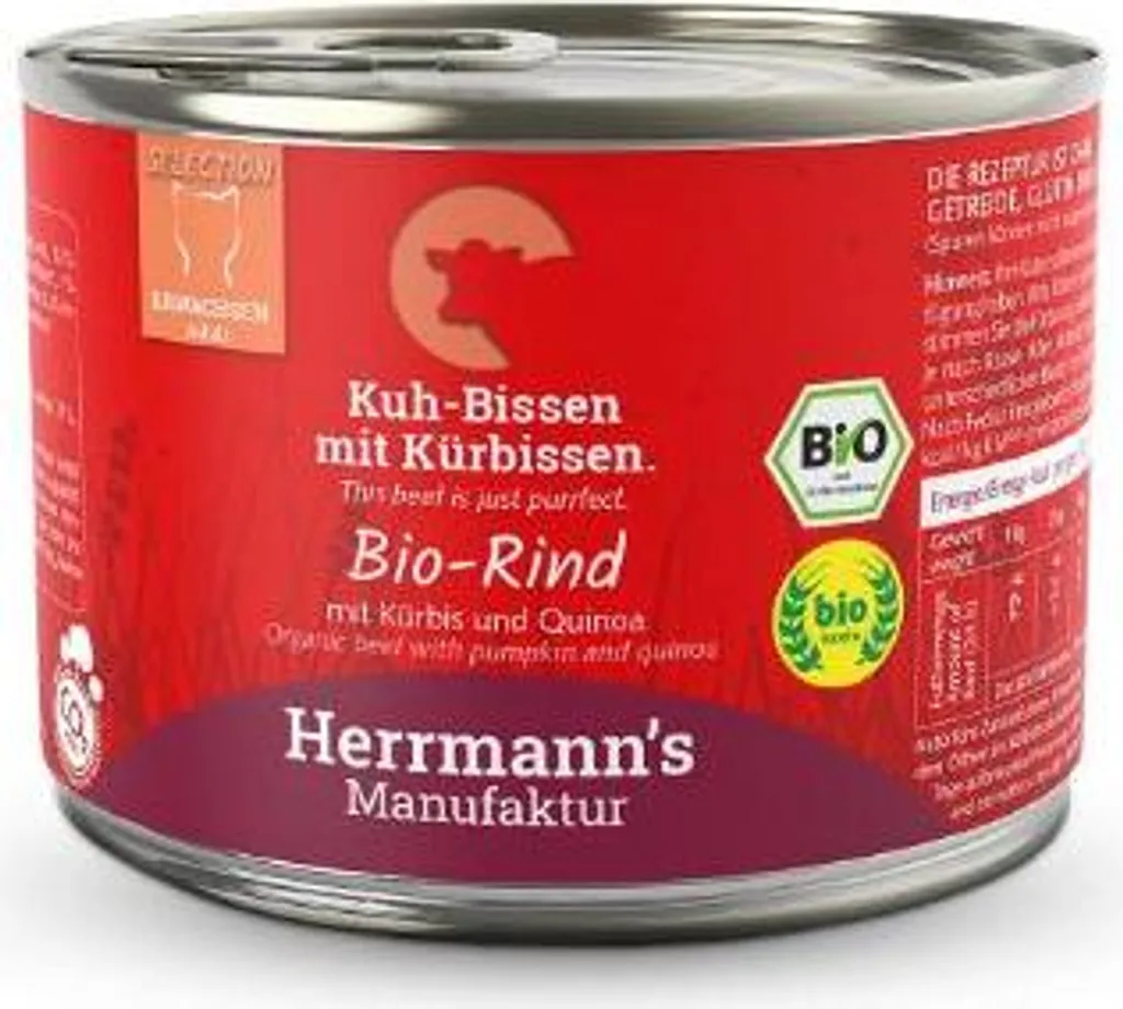 Aliment Chat Herrmanns Bœuf et Quinoa sans Gluten - 12 x 200g Bio