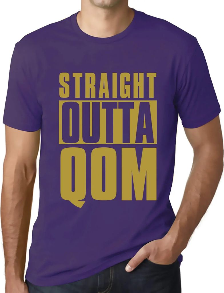 Herren Grafik T-Shirt Direkt aus dem Qom – Straight Outta Qom – Öko-Verantwortlich Vintage Jahrgang Kurzarm Lustige Druck Geburtstag Geschenk ...