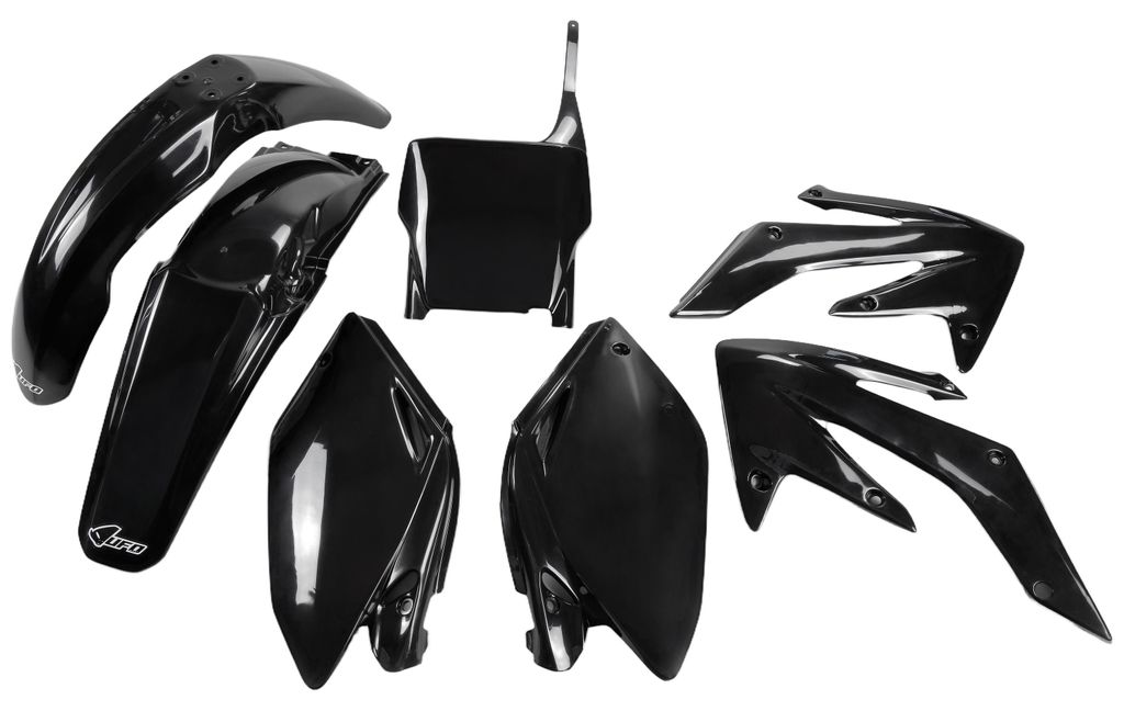 Verkleidungskit UFO PLAST 7-teilig Verkleidungssatz Kunststoff für Honda CRF R 250 ccm Bj. 2004 - 2005, Farbe:schwarz