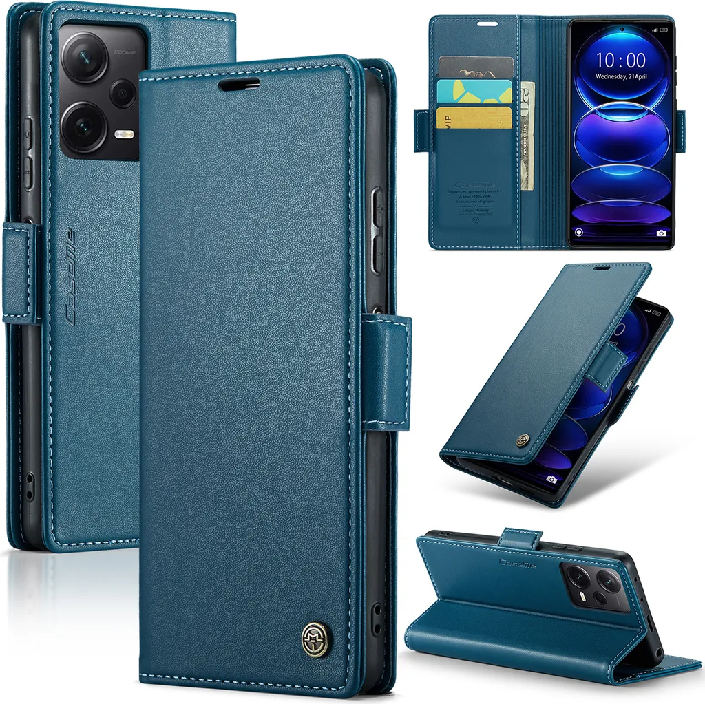 Custodia Xiaomi Redmi Note 12 Pro+ Blu | Travel Wallet & Stand Case