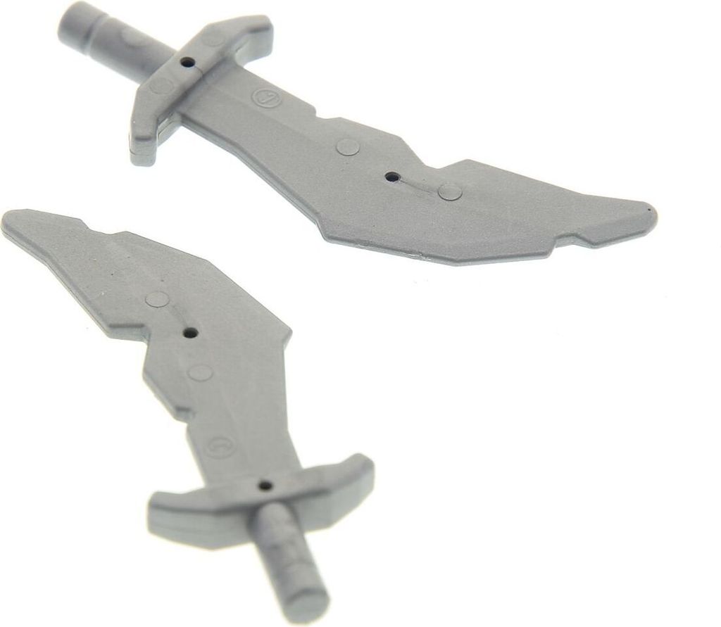 2x Lego Figuren Waffe Säbel flat silber grau Schwert Kerben 4611882 60752