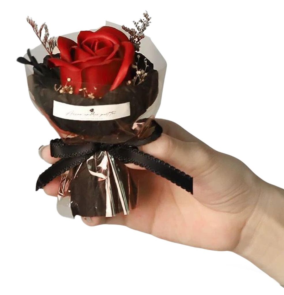 1/2 Mini-Kunstrosenstrauß, handgefertigt, künstliche Sonnenblumen-Blumendekoration, romantisches Geschenk zum Valentinstag, Jahrestag, Geburtstag...