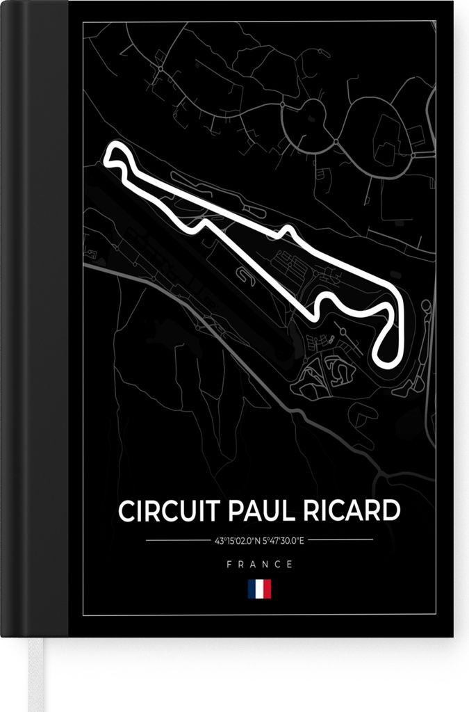 MuchoWow Notizbuch Tagebuch Haushaltsbuch Notebook A5 Rennstrecke - F1 - Rennstrecke - Frankreich - Circuit Paul Ricard - Schwarz - Notizblock - ...