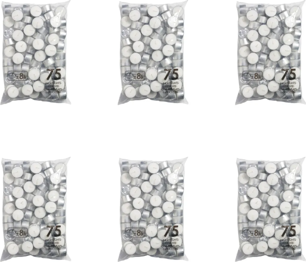Bolsius Tealight Professional Bulk - 450 Pezzi (6x75) per Catering