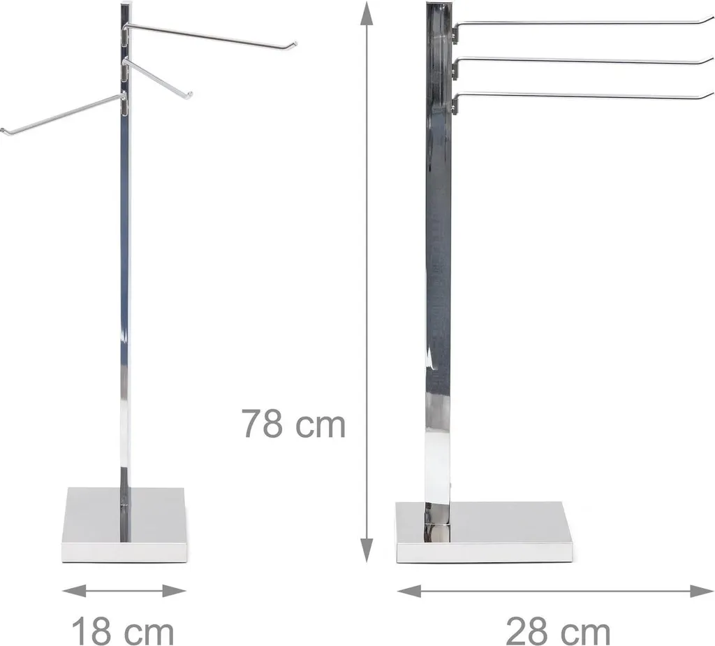 Porte-serviettes en chrome inoxydable résistant et facile à installer - 2