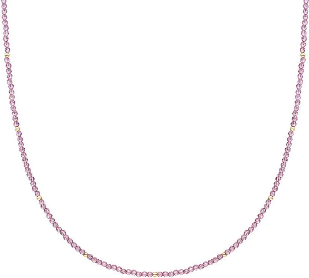 Collier perles et quartz lilas NLK04G-G59 idéal pour mariages et fêtes