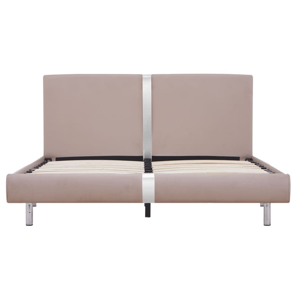 "2026 Aktion"Bettgestell - CLORIS - Doppelbett - Robust und langlebig - Cappuccino-Braun Kunstleder 140x200 cm - Einfache Montage - - NeuMöbel217...