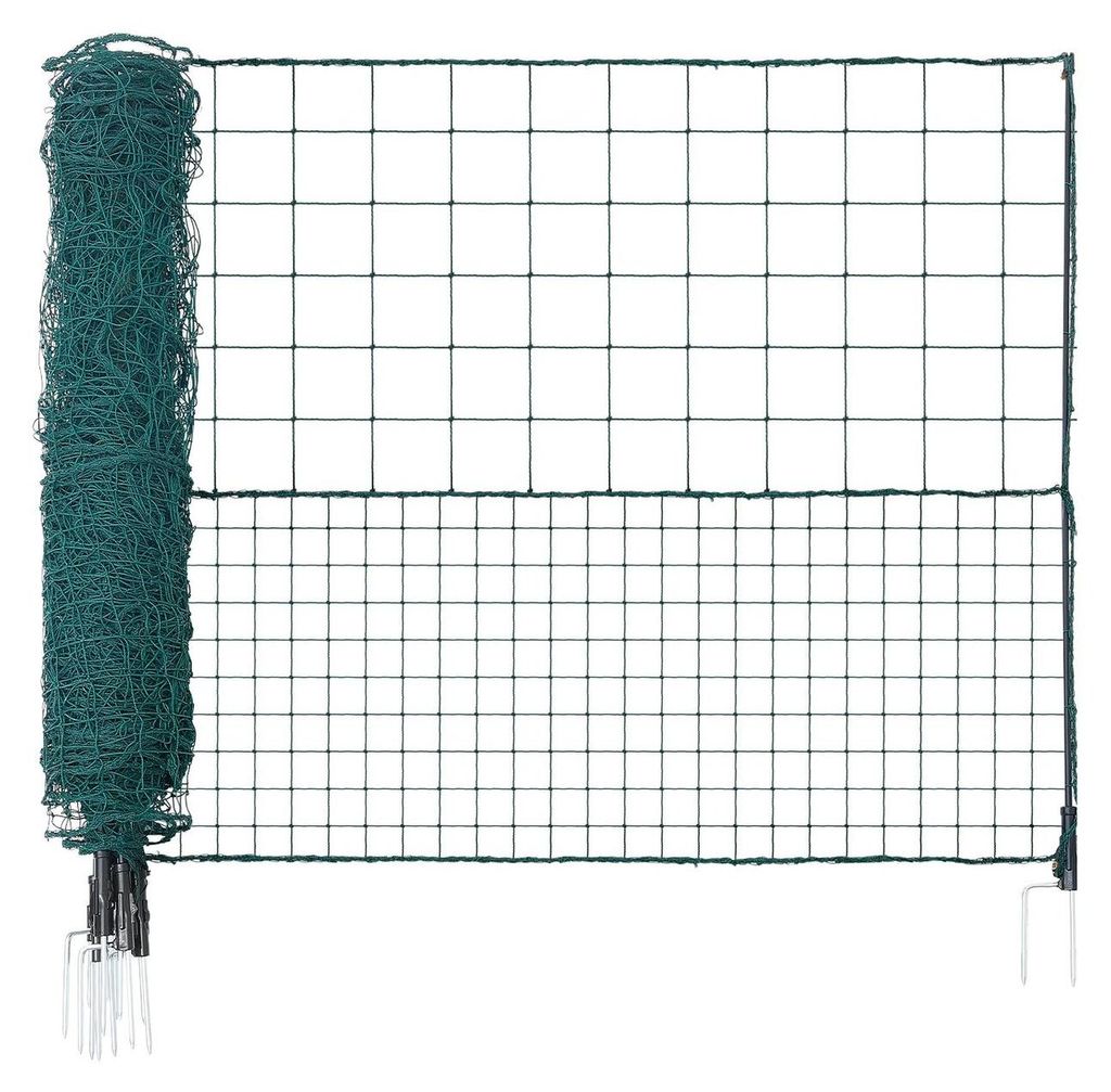 Temporary Fence with Posts, 1.05 x 25m Plastic Mesh Fencing, Garden Safety Fences Netting with Double-Spike Stakes & Guy Ropes, Temporary Fence for...