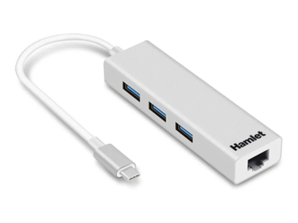 Hamlet XHUB331TCL Hub USB 3.2 Gen 1 Type-C 5000 Mbit/s Blanc Elégant