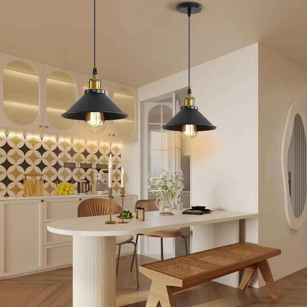 Luminaire de plafond rétro noir solution éclairage 15m² métal E27 - 3