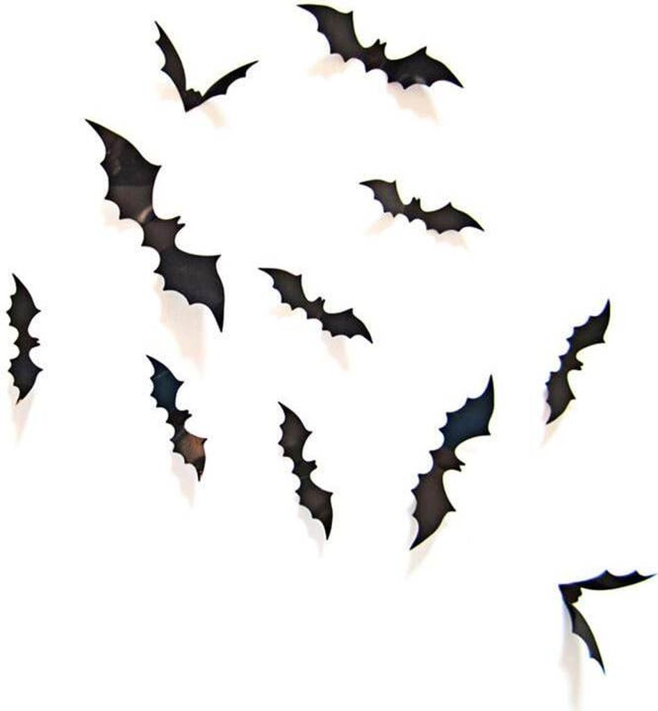 Oblique Unique 3D Fledermäuse 12er Set Halloween Wandtattoo Produktbild 