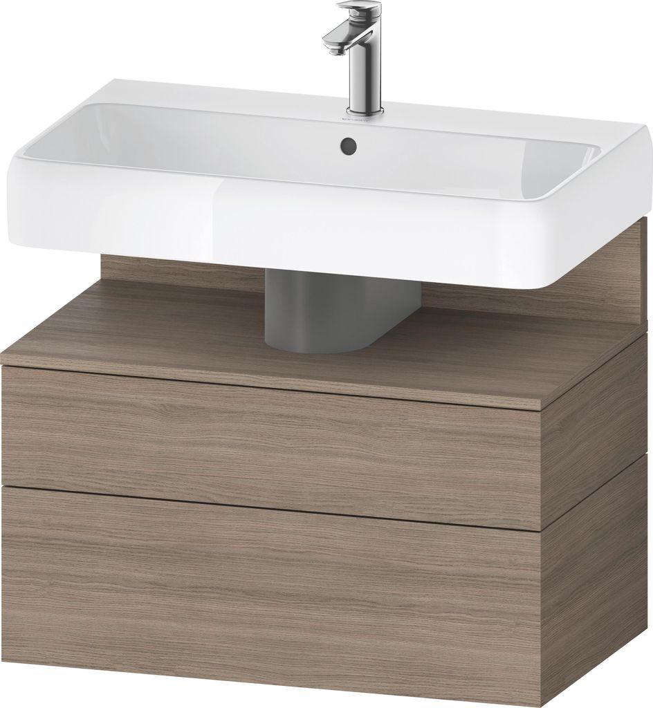 Duravit Qatego Waschtischunterbau, 1 Auszug und 1 Schublade, 790x470x590mm, Nische Eiche Terra, QA4394035350000