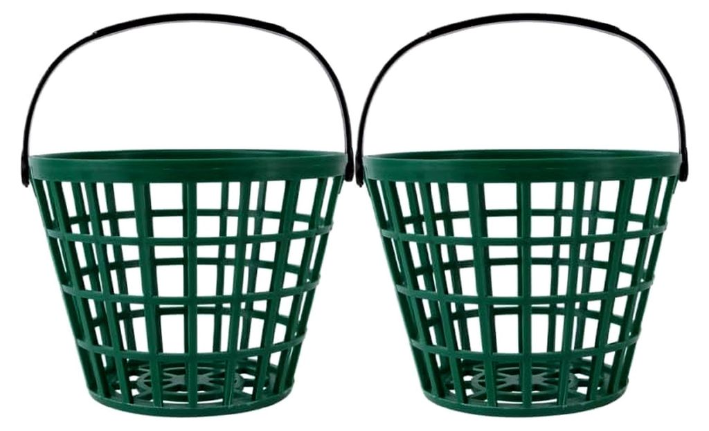 Golfball-Sammler Korb 20 x 20 x 15 cm Tragbarer Ballhalter für Golf- und Tennisbälle Aufbewahrung Grün Kunststoff Eimer